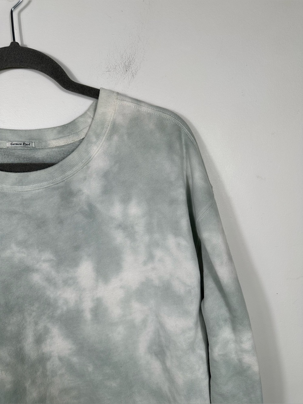 Abercrombie‎ & Fitch Tie Dye Crewneck Sweatshirt Green White Soft A&F Large - Picture 5 of 8